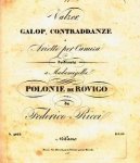 Ricci, Federico: - Valzer, galop, contraddanza e ariette per camera