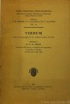 OBBINK, H.W., BAAREN, T.P. VAN, BOUMAN, J., HAK, H.J. - Verbum. Essays on some aspects of the religious function of words dedicated to Dr. H.W. Obbink.