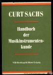 SACHS, Curt - Handbuch der Musikinstrumentenkunde. Zweite, durchgesehene Auflage. Mit 156 Abbildungen