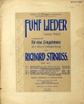 Strauss, Richard: - [Op. 47, Nr. 4] Fünf Lieder Ludwig Uhland) componirt für eine Singstimme mit Klavierbegleitung. Op. 47. No. 4. Einkehr. Hoch