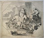 Jan Punt (1711-1779), after Jacob de Wit (1695-1754), after Pieter Paul Rubens (1577-1640) - [Antique print, engraving and etching] The Triumph of Joseph in Egypt, Ceiling Paintings from the Jesuits' Church in Antwerp [5], published 1747, 1 p.