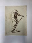 Visser Bender, Joannes Pieter (Haarlem 1785-1813) (attributed to) - Figure study of a farmer with a pitchfork