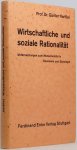 HARTFIEL, G. - Wirtschaftliche und soziale Rationalität . Untersuchungen zum Menschenbild in Ökonomie und Soziologie.