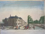Jacques Chereau (1688-1776) - [Handcolored Opticaprent / Optical view The Hague / Den Haag] Vuë d'une partie du Bois de la Haye (Optica prent van Haagse Bos). Published 1761.