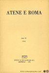 AA - Atene E Roma. Anno III, 1953. Bolletino bimestrale