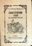 Frankreich: - République française. Constitution 1848 avec calendrier pour 1849