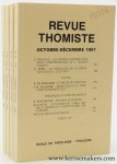 Thomisme - Thomas d'Aquin - Revue Thomiste : - Revue Thomiste. Revue doctrinale de théologie et de philosophie. XCIXe année - T. XCI - No 1-4 - 1991