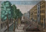  - [Handcolored Opticaprent/Optical view The Hague/Den Haag] Gesight van de Heere Grast siende na get Besugden Hout (Herengracht na het Bezuidenhout), published ca. 1770.