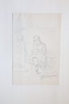 Jacob Taanman (1836-1923) - [Modern drawing] Woman seated (probably) sewing, ca. 1900, 1 p.