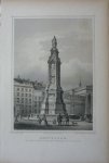 Terwen, Johannes Leonardus - Amsterdam. Monument toegewijd aan den Volksgeest van 1830 en 1831. Originele staalgravure.
