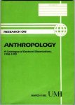  - Research on anthropology