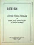 Rock-Ola - Rock-Ola Instruction Manual for Model 1452 Phonograph (original)
