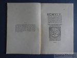 Roersch, Alphonse et Ischyrius, Chr. [Christianus] - Homulus. Texte latin publié avec une introduction et des notes par Alphonse Roersch.