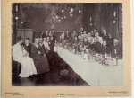 Schuitvlot, Nic., Amsterdam Paleisstraat 5. - Photography 1904 I Photography ca 1904 I Photo of several persons at dinner for the silver marriage of C.O. Roelofs, Amsterdam 7 may 1904, presented by H.L. Kleman Jr to the married couple. Photographer Nico Schuitvlot (Schuytvlot). In jugends...
