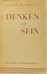 VRIES, JOSEPH DE - Denken und Sein. Ein Aufbau der Erkenntnistheorie.