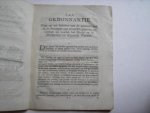 Tydeman, M. Ter ordonnantie van Ridderschap en Steden. Te Zwolle - Ordonnantie. Waar op in deze Provintie Overyssl geheven en ingevordert zal worden het middel op Brandewyn en gebrande Wateren: ingaande met den eersten Mey 1791