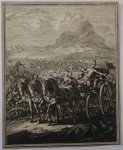ANONYMOUS, - Battle scene in front of a large mountain
