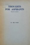 Ram, N. Sri ; compiled from notes and writings of N. Sri Ram [by Elithe Nisewanger] - Thoughts for aspirants : second series