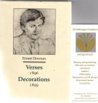 Dowson, Ernest - Verses 1896, with decorations 1899.