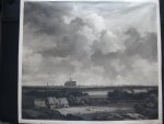 Graadt van Roggen - Schitterende ets, gravure van Graadt van Roggen, zeer groot: 61 x 70 cm. Zicht op Haarlem, Haerlem met bleekvelden naar Jacob van Ruisdael.