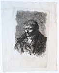Kornelis Jzn de Wijs (1832-1896) - [Antique print, etching] Bust of a man, published 1854, 1 p.