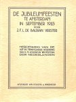 Balbian, Verster J.F.J. de - De Jubileumfeesten te Amsterdam in september 1923