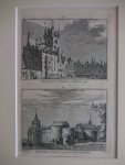 Sluis. - Stadhuis en Markt te Sluis 1739. / Kasteel te Sluis na eene oude schilderij op 't kasteel.