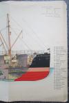 Stoomvaart Maatschappij Nederland - Doorsnede/plattegrond van dubbelschroef Motorschip "P.C. Hooft" (uitklapbaar tot 34 x 89,5 cm))