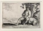 Cornelis Bloemaert (ca.1603-1692), after Abraham Cornelisz. Bloemaert (1564/66-1651) - Antique print, engraving | A resting traveler with dog, published ca. 1625,  1 p.