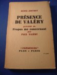 Berne-Joffroy - Présence de Valéry, précédé de propos me concernant par Paul Valéry