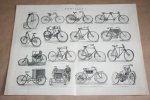  - Oude prent - Oude fietsen / rijwielen - circa 1900
