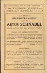 Schnabel, Artur: - [Flyer] Concertbureau Hans Augustin. Een enkele Beethoven-Avond te geven door Artur Schnabel
