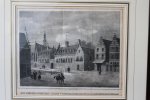 Rotterdam: - 5 ingelijste originele, oude prenten van Rotterdam, waarvan 3 handgekleurd.
