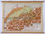Bakker, W. en Rusch, H. - Schoolkaart / wandkaart van Zwitserland