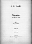 Handel, G.F. - Sonatas For Flute and Piano. Edited by Louis Fleury. Volume 2 (Sonatas V-VIII)