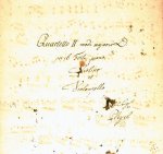 Pleyel, Ignace: - [Musikmanuskript d. Zt.] [B 337i] Quartetto II modi majoris D / per il Forte piano / Violino et / Violoncello / dal Seig / Pleyel