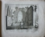 Schenck, Petrus [Pieter Schenk] - Gewelf en Muuragien van den Tempel van Serapis in de Lusthoven van de Kerk en het Klooster van S. Maria de Nieuwe 83. Originele kopergravure.