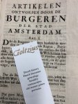  - Artikelen ontworpen door de burgeren der stad Amsterdam.