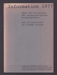 U Jaeggi - Information 1977 uber die Situation des schweizerischen Filmschaffens.
