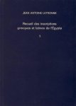 Jean Antoine Letronne 226555 - Recueil des inscriptions grecques et latines de l'Égypte