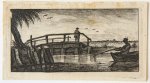 Caspar Jacobsz. Philips (1732-1789) - Antique print, etching | View on a canal with a wooden bridge, published 1766, 1 p.