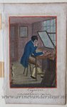 Anonymous - [Handcolored engraving/handgekleurde gravure] Engraver. [The book of Trades]/Graveur.