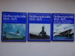 Breyer, Siegfried. - Großkampfschiffe 1905-1970. Band 1: England/ Deutschland. Band 2: USA/ Japan. Band 3: Mittelmeeranlieger, Rußland/ Sowjetunion, Niederlande und ABC-Staaten Südamerikas. 3 vols.