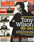 Various - NEW MUSICAL EXPRESS 2007 # 33, BRITISH MUSIC MAGAZINE met o.a. TONY WILSON 1950-2007 (COVER + 2 p.), THE CRIBS (4 p.), OASIS (1 p.), IGGY POP (2 p.), goede staat