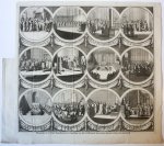 Hendrick Elandt (fl. 1700-1735) - [Antique print, etching] Plegtigheden by het houden van 't Conclave en het verkiezen van eenen nieuwen Paus in gebruik / The death and the election of a new pope, ca. 1720.