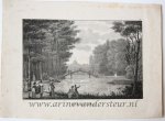 Jean Baptiste Madou (1796-1877), Otto Howen(1774-1848) - [Antique print, lithography] Vue du bois a la Haye (Haagse bos, The Hague), published 1825.