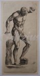 BISSCHOP, JAN DE, - Naked man with cymbals and scabellum