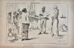 Braakensiek, Johan (1858-1940) - [Original lithograph/lithografie by Johan Braakensiek] Het Slavenschip, 30 December 1894, 1 pp.