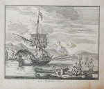 Adolf van der Laan (1690-1742) - [Antique etching, ets] A.v.d. Laan, Een Italiaanse Felouck, published before 1800.