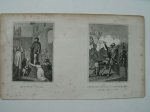 antique print (prent) - Siege of Calais. Interview between Edw. & his son. after the Battle of Crecy.